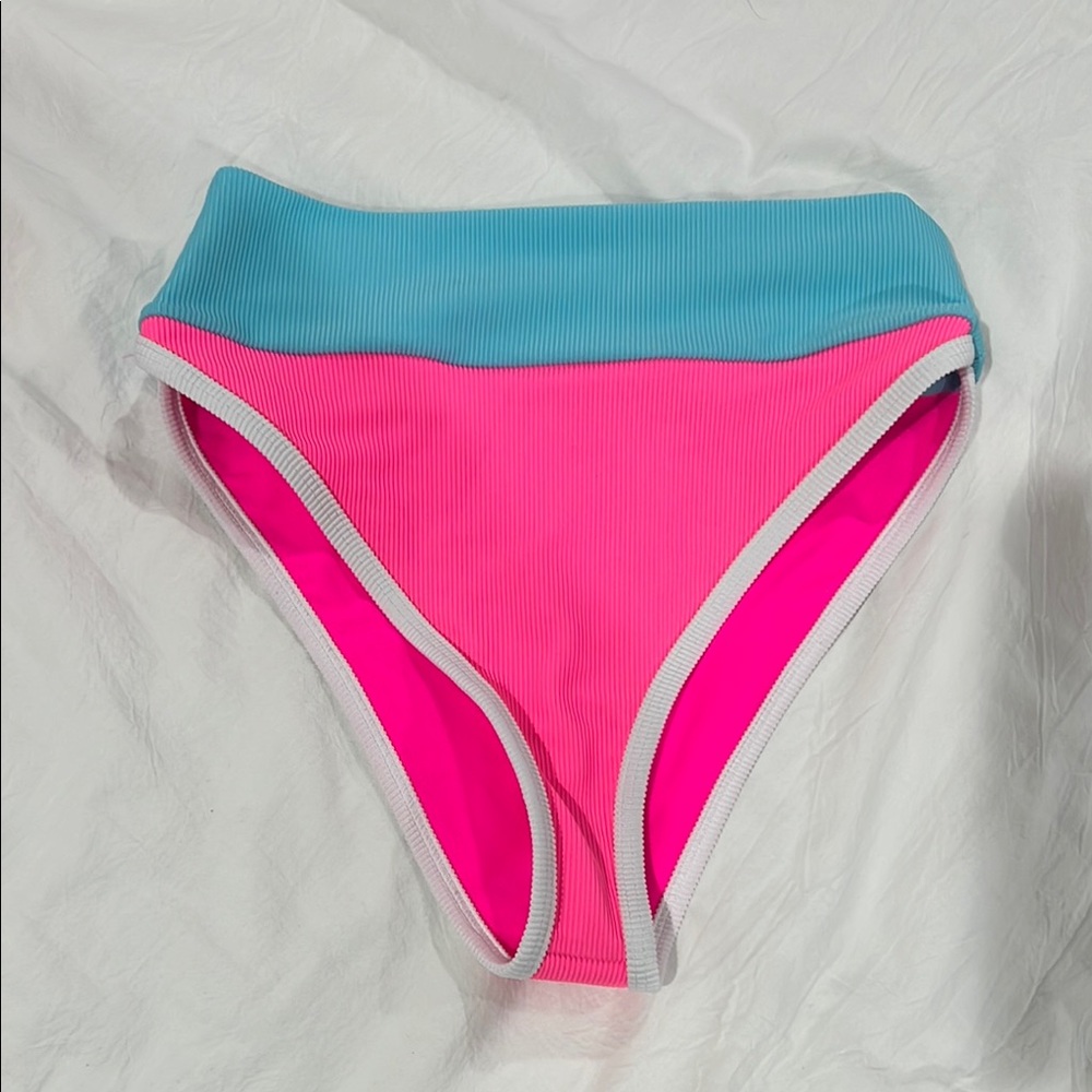 LainSnow Bubblegum Pink and Blue Bikini Bottom - NWT